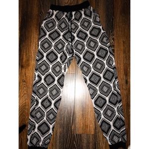Black and White Patterned Joggers